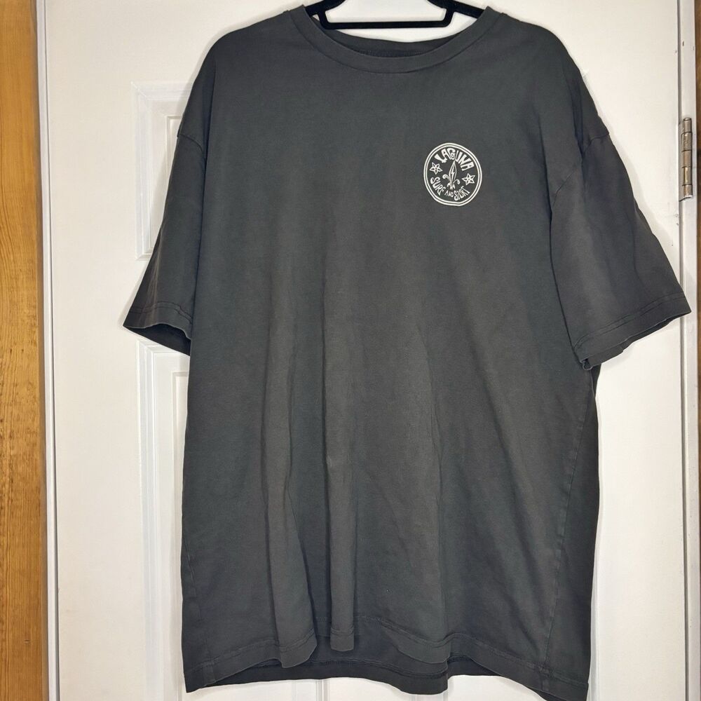 Laguna Surf And Sports Surf Zone, Charcoal, Grey Cotton T-Shirt, Size 2Xl Cali